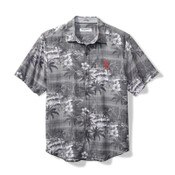 USC Trojans Men's Tommy Bahama Black SC Interlock Sport Coconut Point Isla Palmetta Shirt